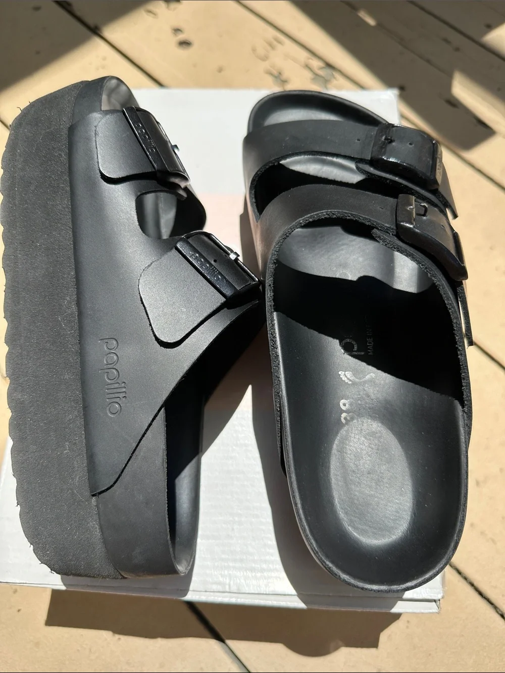 Birkenstock Papillio Arizona narrow fit platform sandals size 38